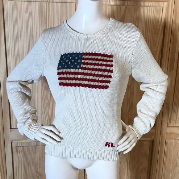 Ralph Lauren Vintage Knit Sweater American flag - Picture 1 of 2